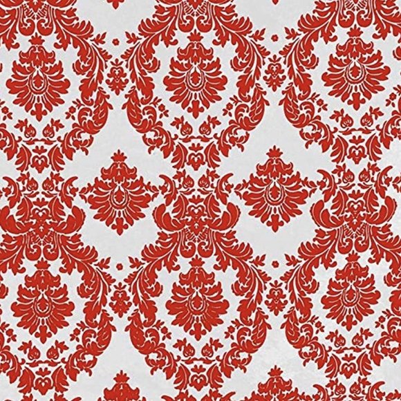 Velvet Damask Polyester Taffeta Fabric, All Colors - Picture 5 of 16